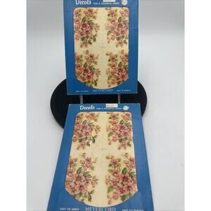 Lot Of 2 Vintage Meyercord Decal Transfer Roses #X531C